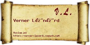 Verner Lénárd névjegykártya
